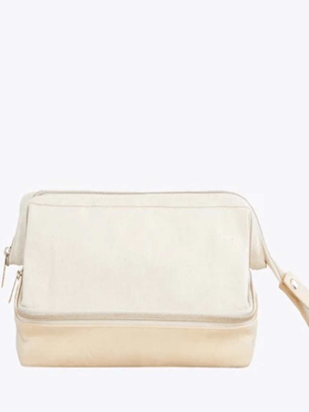 BEIS Cream Canvas Travel Dopp Kit Toiletry Bag